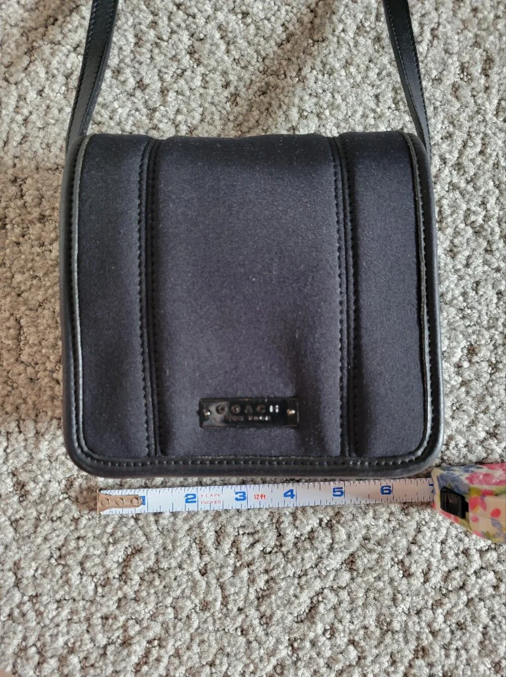 Vintage 1990s Coach Neo Neoprene Black Crossbody Shoulder Bag